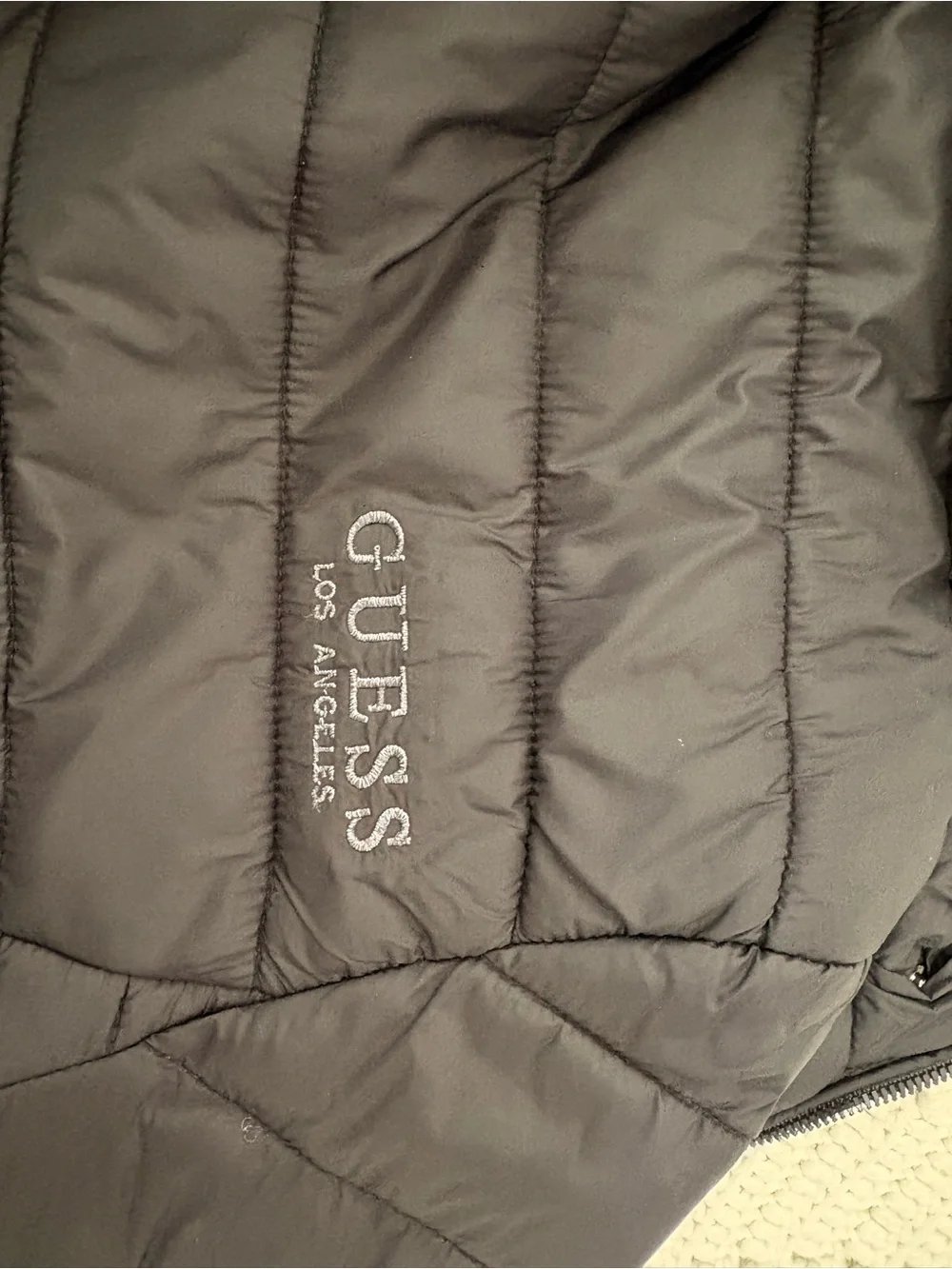 Guess Black Quilted Puffer Jacket